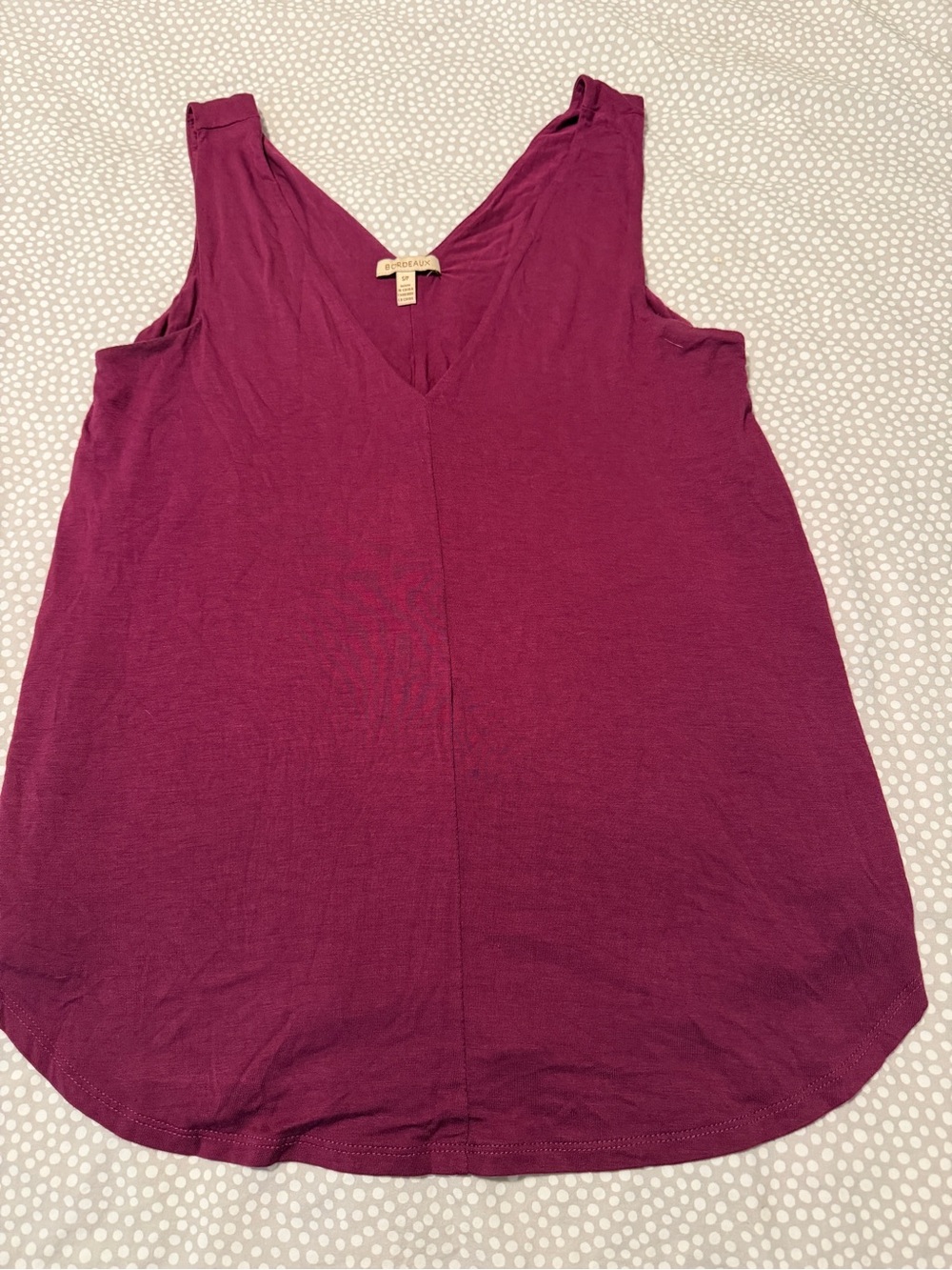 Plum V-Neck Sleeveless Tank Top